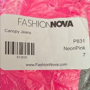 Fashion Nova Neon Pink Women's Jeans canopy